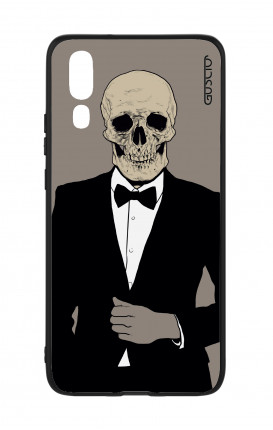 Huawei P20 WHT Two-Component Cover - Tuxedo Skull