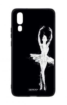Cover Bicomponente Huawei P20 - Ballerina su nero