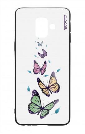 Samsung J6 2018 WHT Two-Component Cover - WHT Butterflies&Leaves