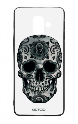 Samsung J6 2018 WHT Two-Component Cover - WHT DarkCalaveraSkull