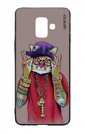 Samsung J6 2018 WHT Two-Component Cover - Hip Hop Cat