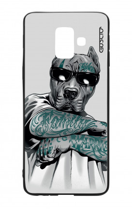Samsung J6 2018 WHT Two-Component Cover - Tattooed Pitbull