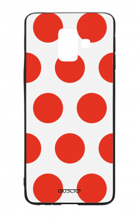 Samsung J6 2018 WHT Two-Component Cover - Red Polka dot