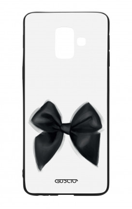 Samsung J6 2018 WHT Two-Component Cover - Black Bow