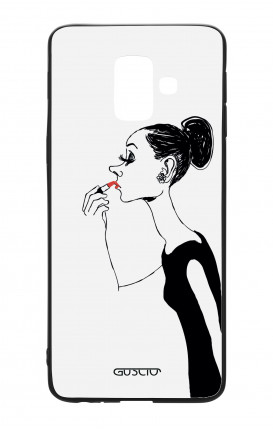 Samsung J6 2018 WHT Two-Component Cover - Lady with Lipstick