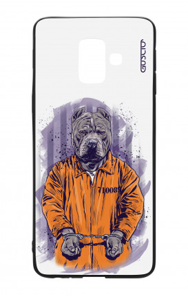 Cover Bicomponente Samsung A6 Plus - Cane carcerato bianco