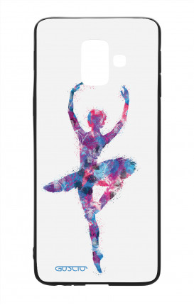 Cover Bicomponente Samsung A6 Plus WHT - Ballerina fondo bianco