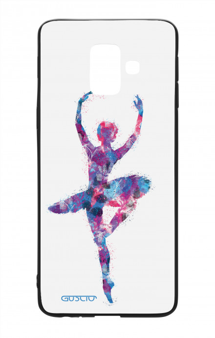 Cover Bicomponente Samsung A6 Plus WHT - Ballerina fondo bianco