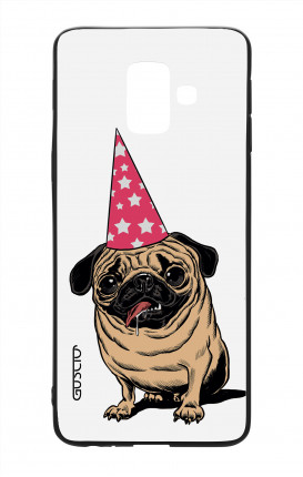 Samsung A6 Plus WHT Two-Component Cover - WHT Party with Pug