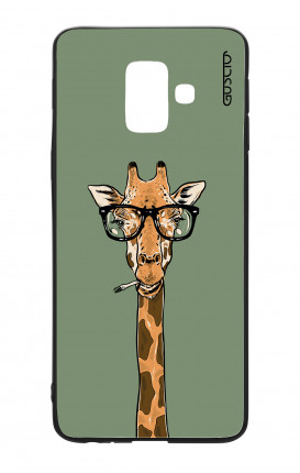 Samsung A6 Plus WHT Two-Component Cover - Eyeglass Giraffe