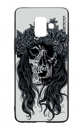 Samsung A6 Plus WHT Two-Component Cover - Skull with flowers