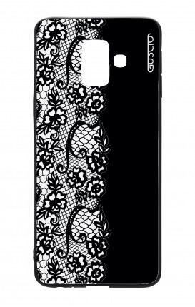 Samsung A6 Plus WHT Two-Component Cover - Pizzo bianco e nero