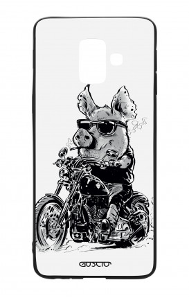 Samsung A6 Plus WHT Two-Component Cover - Biker Pig