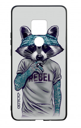 Huawei Mate20 WHT Two-Component Cover - Raccoon with bandana