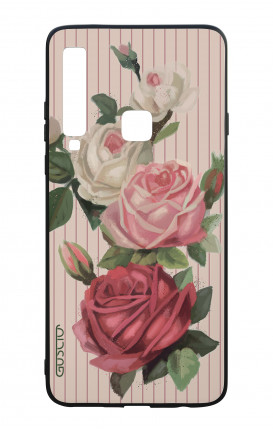 Samsung A9 2018 WHT Two-Component Cover - Roses and stripes