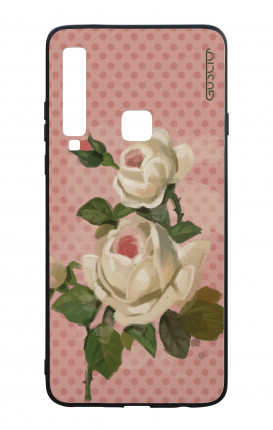 Samsung A9 2018 WHT Two-Component Cover - Polka Dot and roses