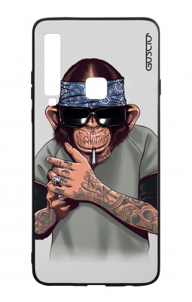 Samsung A9 2018 WHT Two-Component Cover - Chimp with bandana