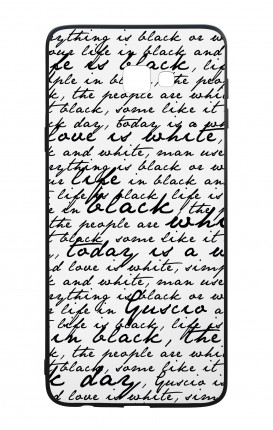 Cover Bicomponente Samsung J4 Plus - Scritte in bianco e nero