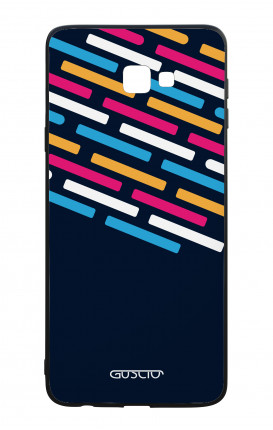 Samsung J4 Plus WHT Two-Component Cover - Stripes on Dark Blue
