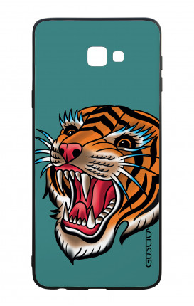 Samsung J4 Plus WHT Two-Component Cover - Tiger Tattoo on teal