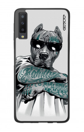 Samsung A7 2018 WHT Two-Component Cover - Tattooed Pitbull