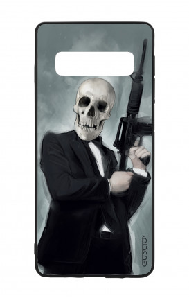 Samsung S10 WHT Two-Component Cover - Skull with Tommy-Gun 
