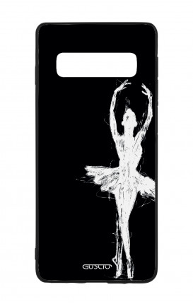 Cover Bicomponente Samsung S10 - Ballerina su nero