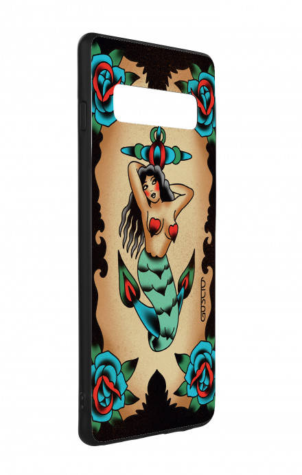 Samsung S10Plus WHT Two-Component Cover - Old School Tattoo Siren