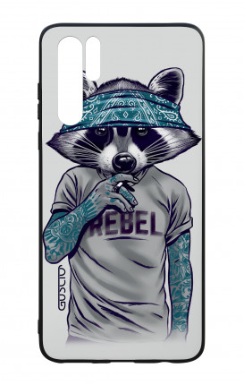 Huawei P30PRO WHT Two-Component Cover - Raccoon with bandana