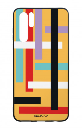 Huawei P30PRO WHT Two-Component Cover - Yellow Lines Abstract