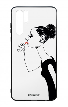 Huawei P30PRO WHT Two-Component Cover - Lady with Lipstick