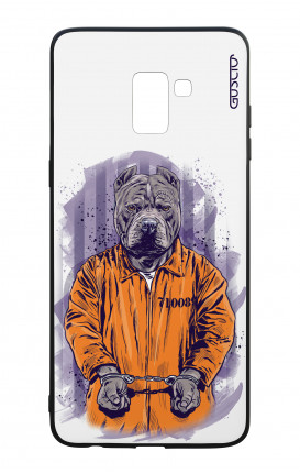 Cover Bicomponente Samsung J6  Plus 2018 - Cane carcerato bianco