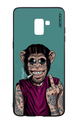Samsung A8 2018 WHT Two-Component Cover - Monkey's always Happy