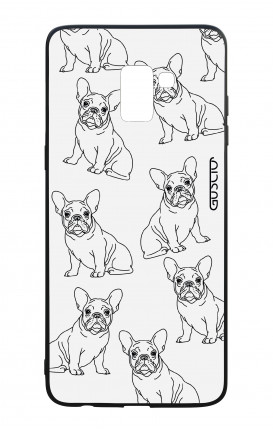 Samsung A8 2018 WHT Two-Component Cover - French Bulldog Pattern
