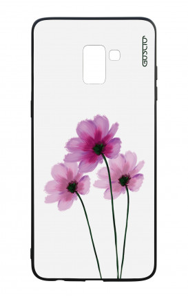 Samsung A8 2018 WHT Two-Component Cover - Flowers on white