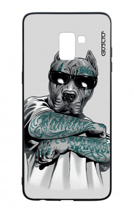 Cover Bicomponente Samsung Galaxy A8 (A5 2018) - Pitbull tatuato
