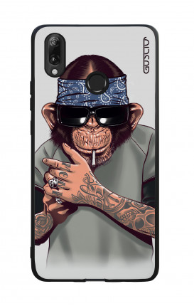 Huawei P Smart 2019 WHT Two-Component Cover - Chimp with bandana