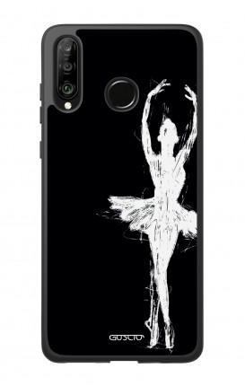 Cover Bicomponente Huawei P30Lite - Ballerina su nero