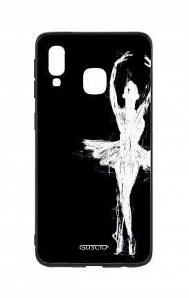 Cover Bicomponente Samsung A20e - Ballerina su nero