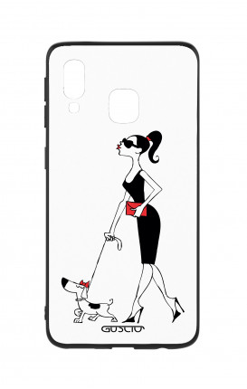 Cover Bicomponente Samsung A40 - Signora con Cane