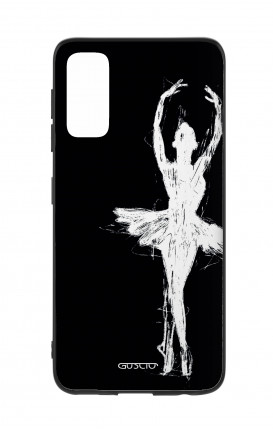 Cover Bicomponente Samsung S20 - Ballerina su nero