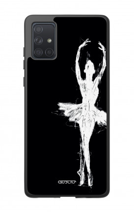 Cover Bicomponente Samsung A71 - Ballerina su nero