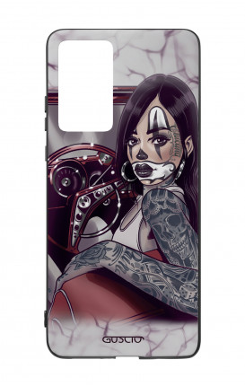 Huawei P40PRO WHT Two-Component Cover - Chicana Pin Up on her way