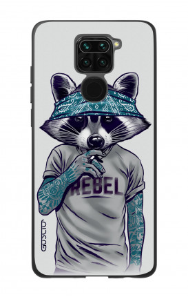 Xiaomi Redmi Note 9 Two-Component Cover - Raccoon with bandana