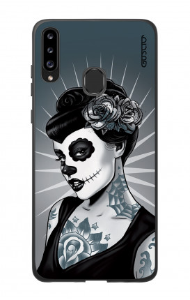 Cover Bicomponente Samsung A20s - Calavera bianco e nero