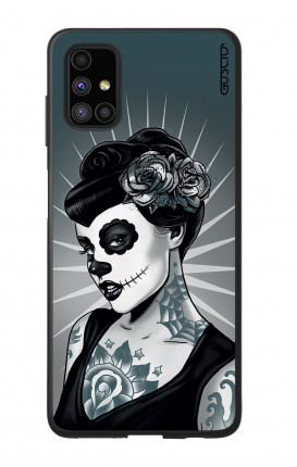 Cover Bicomponente Samsung M51 - Calavera bianco e nero