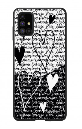 Cover Samsung M51 - Black & White Writings