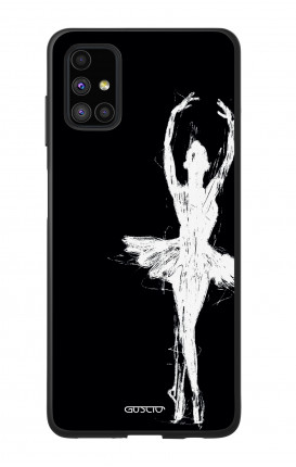 Cover Bicomponente Samsung M51 - Ballerina su nero
