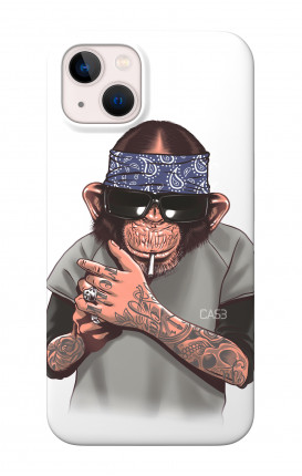 Soft Touch Case Apple iPh13 6.1" - Chimp with bandana