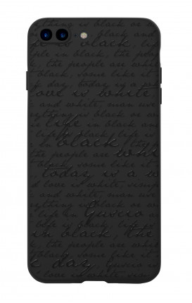 Rubber Case Apple iPhone 7/8 Plus BLK - Scritte in bianco e nero